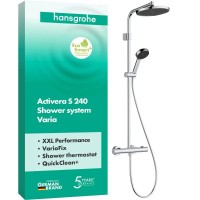 28078000 HG Activera S Душова система Showerpipe 240 1jet EcoSmart з Ecostat Fine Varia, хром (1 сорт) HANSGROHE фото 1