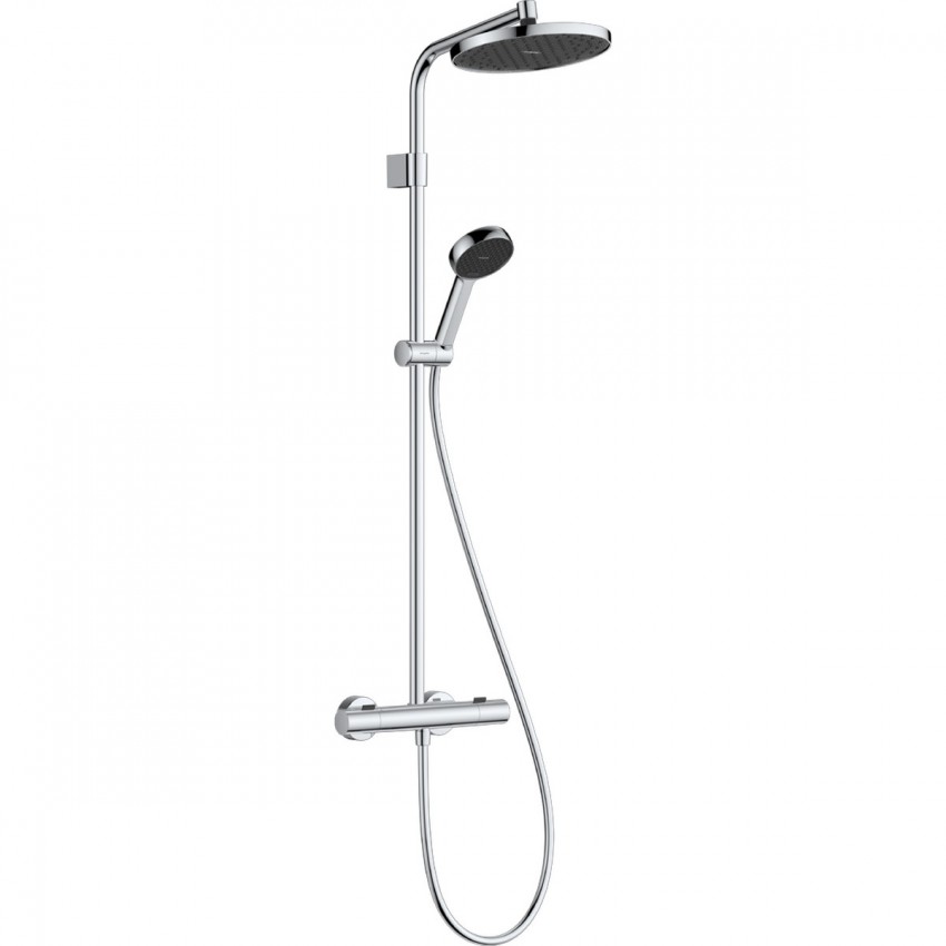 28078000 HG Activera S Душова система Showerpipe 240 1jet EcoSmart з Ecostat Fine Varia, хром (1 сорт) HANSGROHE