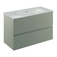 131769+126224  Тумба VORA 80  2  ящ, +   раковина біла ENZO,   MINERAL GREEN (1 сорт) ROYO