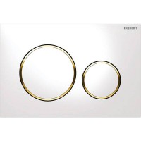 115.882.KK.1 Sigma20 round Клавіша з подвійним змивом, білий/позолота/білий (1 сорт) GEBERIT