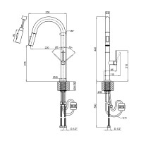 Змішувач для кухні Lenicka, Brushed Nickel PVD (k35) з висувним виливом QTLEN9138103UN Qtap QTAP фото 1