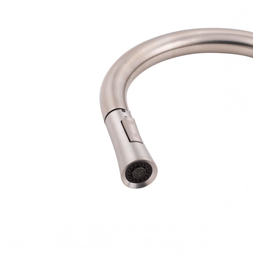 Змішувач для кухні Baruska, Brushed Nickel PVD (k35) з висувним виливом QTBAR9137103UN Qtap QTAP фото 3
