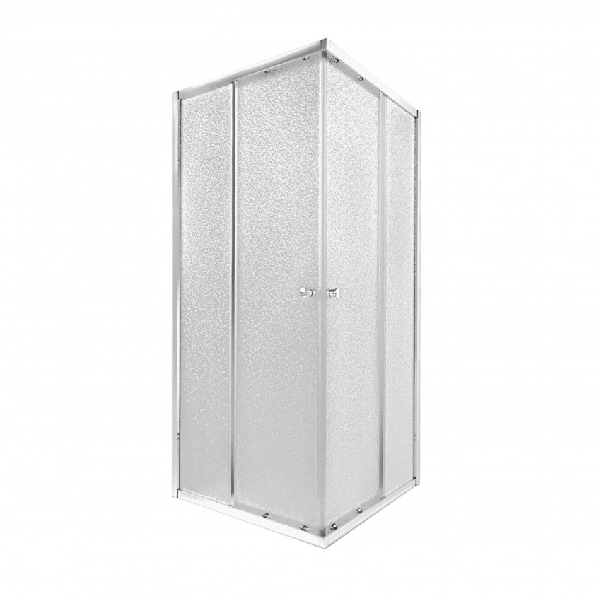 Душова кабіна Presto CRM1099SP5, 90х90 см, квадратна, скло 5 мм Pear, розсувна, без піддону Qtap QTAP