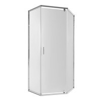 Душова кабіна Scorpio CRM10115-AC6, 100х100 см, п'ятикутна, скло 6 мм Clear, CalcLess, розпашна, без піддону Qtap QTAP