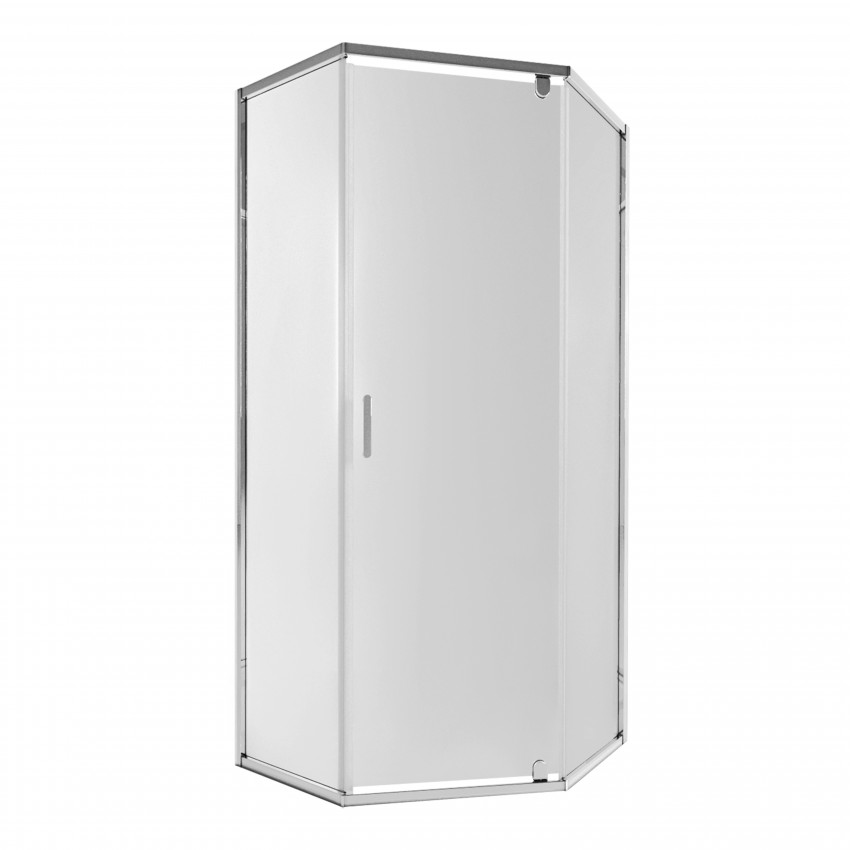 Душова кабіна Scorpio CRM10115-AC6, 100х100 см, п'ятикутна, скло 6 мм Clear, CalcLess, розпашна, без піддону Qtap QTAP