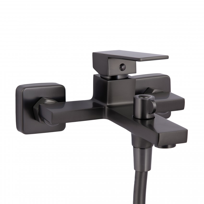 Змішувач для ванни Gemini, Gunmetal Black PVD (k35) з душовим гарнітуром QTGEM259GMB45684 Qtap QTAP фото 2