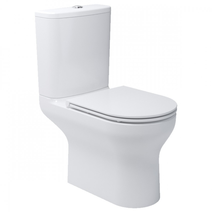 5810020 Life Компакт з кришкою soft-close безобідковий, Vortex Flush,  білий (1 сорт) DEVIT фото 1