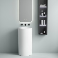 1408640 Style Раковина окремостояча без отовора під змішувач 400х400х860, біла (1 сорт) DEVIT фото 3
