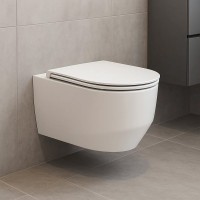 3030140W ART 3.0 Унітаз підвісний безобідковий з кришкою soft-close, Vortex Flush, білий матовий (1 сорт) DEVIT