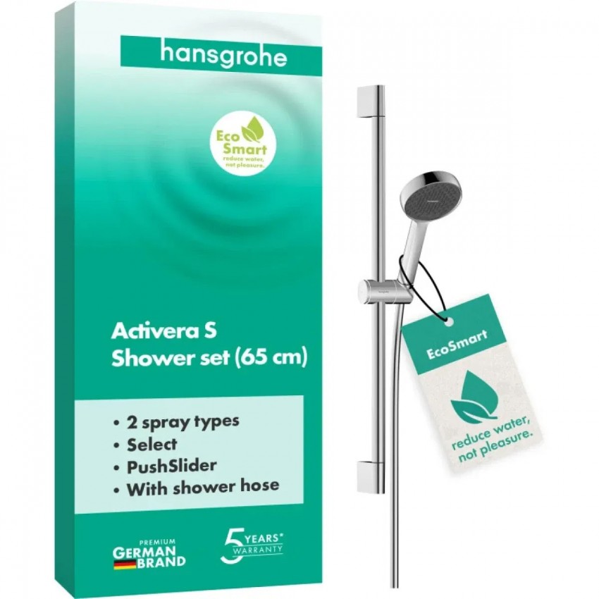 28044000 HG Activera Select S Душовий набір для душа 95 2jet EcoSmart зі стійкою 65 cm, хром (1 сорт) HANSGROHE фото 1
