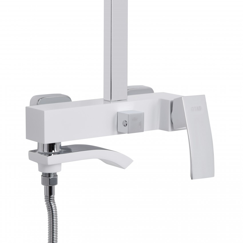 Душова система універсальна Swan Cascada, Chrome/White (k35) на три споживача (з виливом) QTSWA111CRW45570 Qtap QTAP фото 3