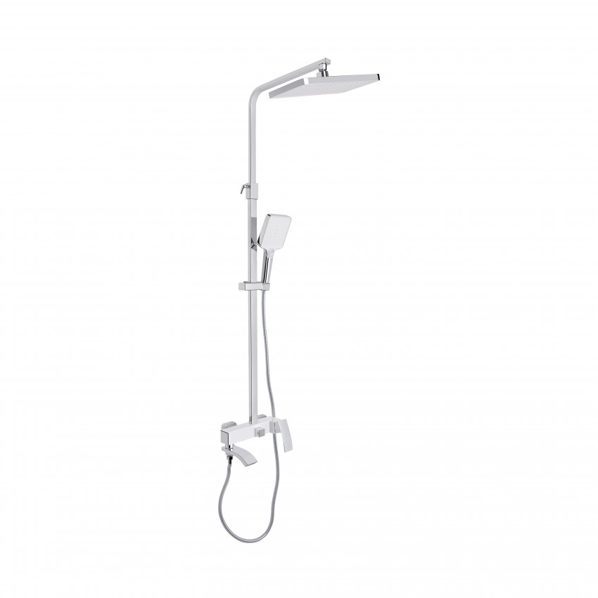 Душова система універсальна Swan Cascada, Chrome/White (k35) на три споживача (з виливом) QTSWA111CRW45570 Qtap QTAP