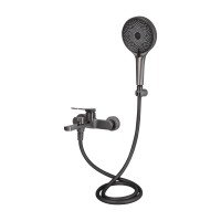 Змішувач для ванни Slavonice, Gunmetal Black PVD (k35) з душовим гарнітуром QTSLV259GMB48035 Qtap QTAP фото 2