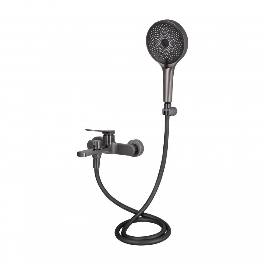 Змішувач для ванни Slavonice, Gunmetal Black PVD (k35) з душовим гарнітуром QTSLV259GMB48035 Qtap QTAP фото 2