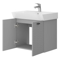 484060G Flow Тумба 60 з умивальником та ручками, сірий матовий (1 сорт) DEVIT фото 2