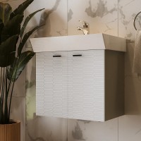 484060G Flow Тумба 60 з умивальником та ручками, сірий матовий (1 сорт) DEVIT