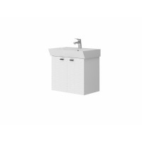484060W Flow Тумба 60 з умивальником та ручками, білий матовий (1 сорт) DEVIT