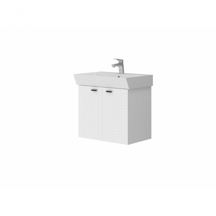 484060W Flow Тумба 60 з умивальником та ручками, білий матовий (1 сорт) DEVIT