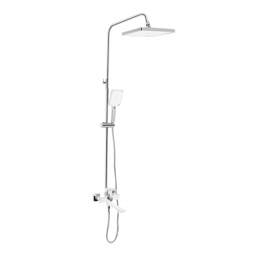 Душова система універсальна Presto на три споживача (з виливом) QTPRE111CRW45580 Chrome/White Qtap QTAP