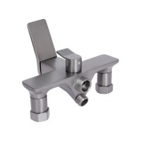 Змішувач для ванни Presto з довгим поворотним виливом (з душовим гарнітуром) QTPRE2601GRP45583 Graphite Qtap QTAP фото 3