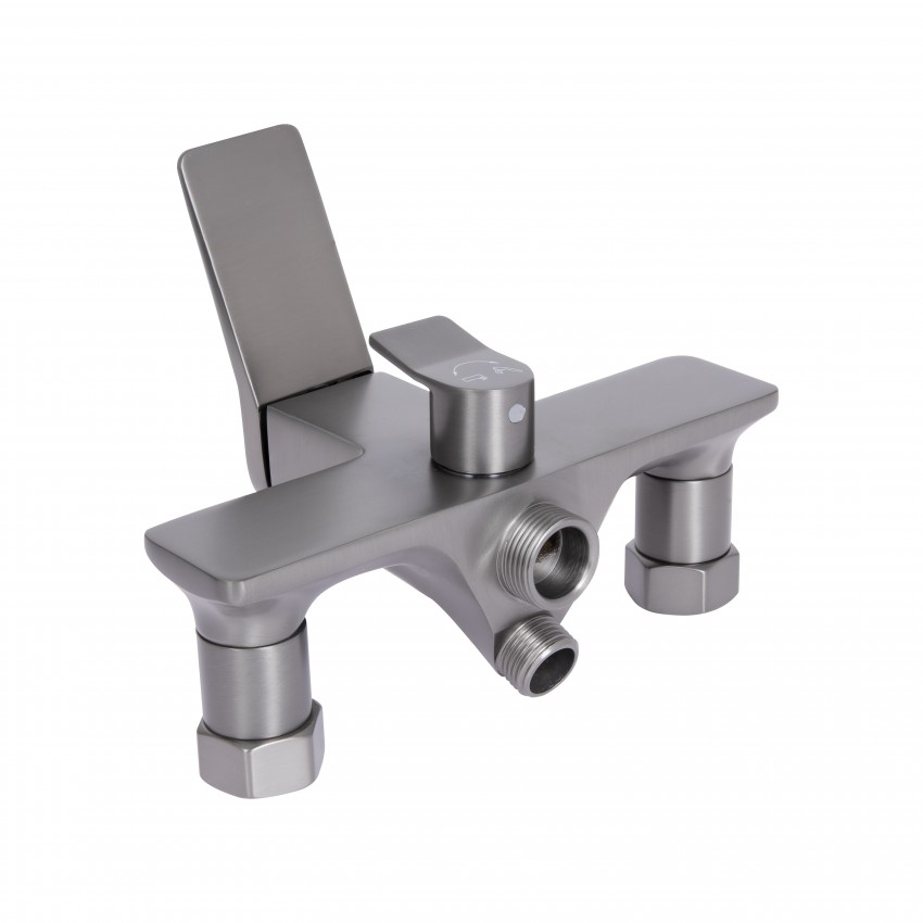 Змішувач для ванни Presto з довгим поворотним виливом (з душовим гарнітуром) QTPRE2601GRP45583 Graphite Qtap QTAP фото 3