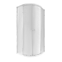 Душова кабіна Presto CRM1088AP5, 80х80 см, полукругла, скло 5 мм Pear, розсувна, без піддону Qtap QTAP