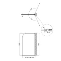Шторка для ванни Standard BLM407513APR, 75x130 см, скло 6 мм Pear, розпашна, права Qtap QTAP фото 1