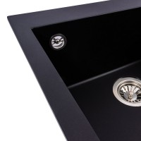 5050 GALAX  Кухонна мийка гранітна 500*500, чорна матова (1 сорт) Valeso фото 3