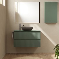 131769+131452  Тумба VORA 80 2  ящ,  зі стільницею, MINERAL GREEN (1 сорт) ROYO