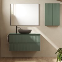 131775+131454 Тумба VORA 100 2  ящ,  зі стільницею, MINERAL GREEN (1 сорт) ROYO