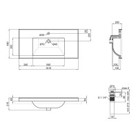 Qtap Albatross 5C раковина врізна прямокутна з донним клапаном 1000х480х210mm WHITE QTAP фото 1