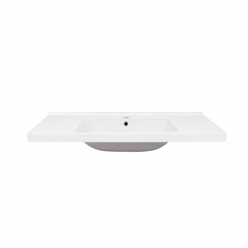 Qtap Albatross 5C раковина врізна прямокутна з донним клапаном 1000х480х210mm WHITE QTAP фото 2