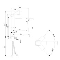 Змішувач латунний для раковини високий Orion 001FH, Chrome (k25) LDORI001FHCRM48096 Lidz LIDZ фото 1