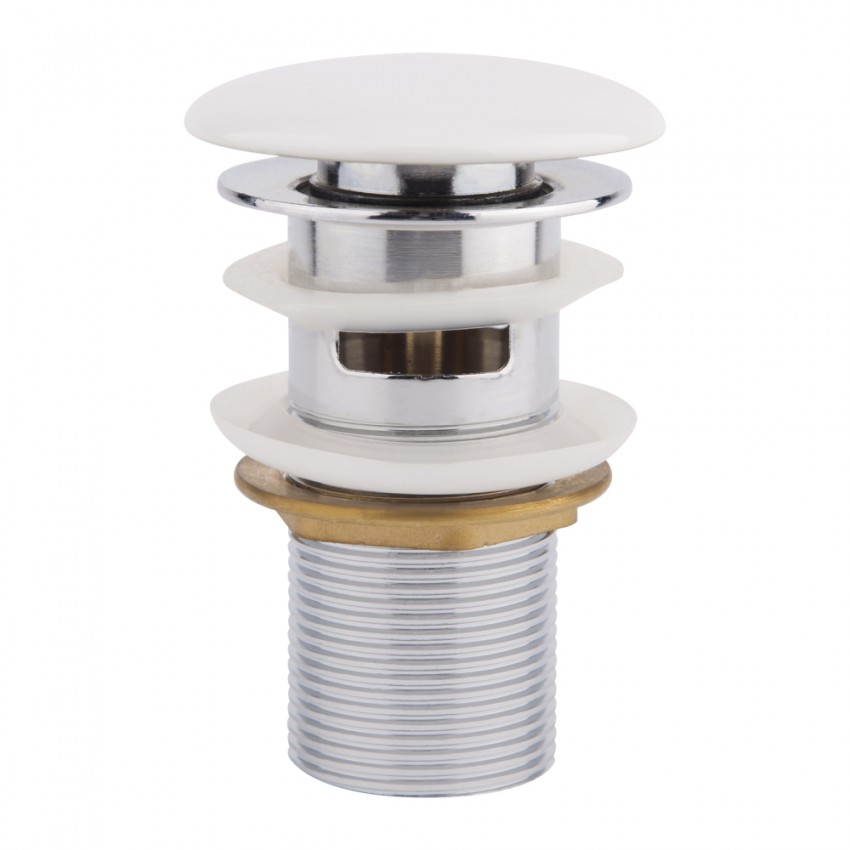 Донний клапан Pop-up з переливом F0081 70х70х110 мм White Qtap QTAP