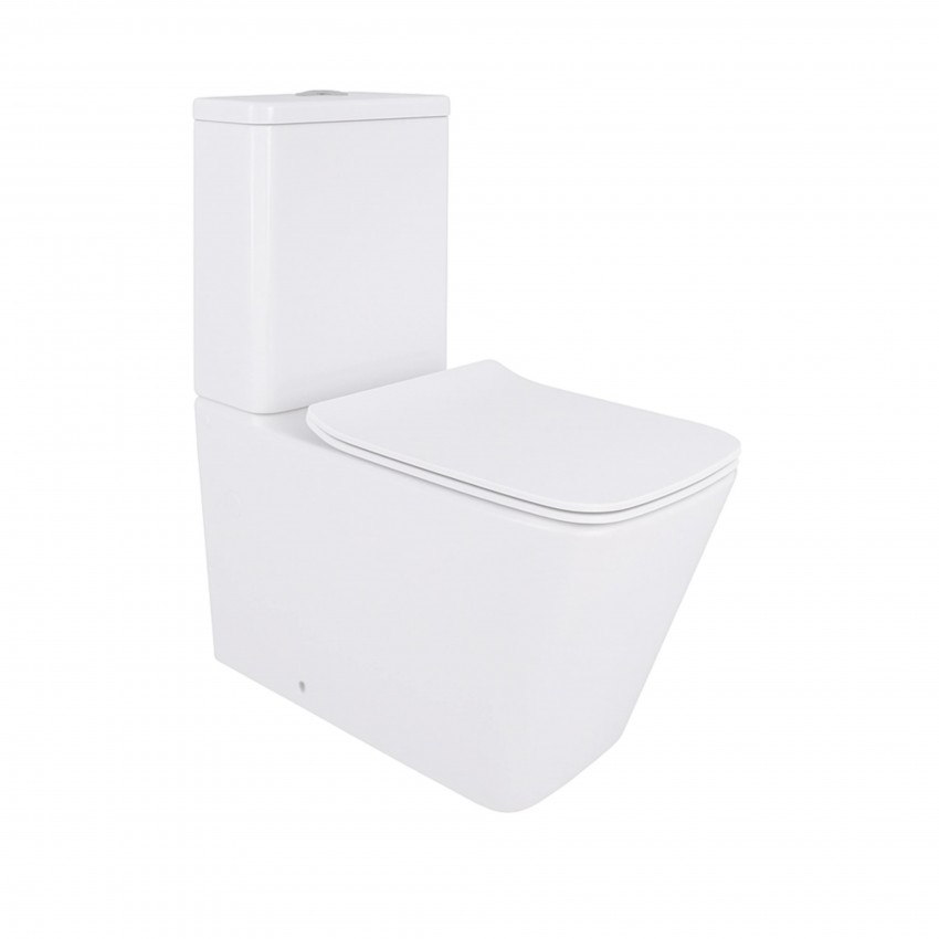 Унітаз підлоговий Crow Eco Rimless 640×360×835 мм, White, з сидінням Slim Duroplast/ Soft-close/ Quick Release QTCRO27W48750 Qtap QTAP