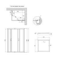 Набір: Душова кабіна Wawel SC100x80.SAT.LOW.FR, прямокутна, скло Frost 5 мм + Душовий піддон Kapielka ST100x80x14 Lidz LIDZ фото 1