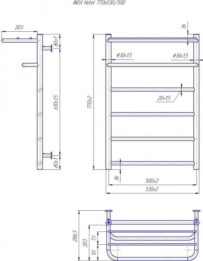 INOX Готель 770х530/500 MARIO фото 3