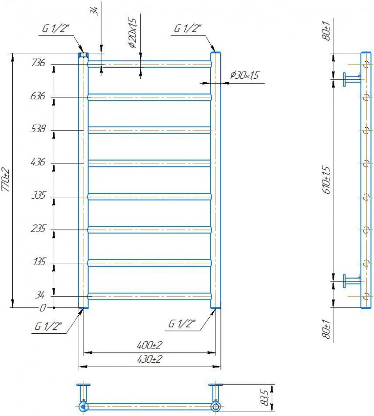 INOX Флет  770х430/400 MARIO