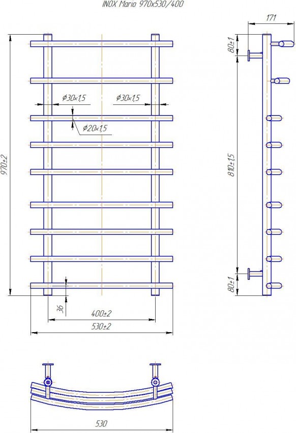 INOX Маріо  970х530/400 MARIO