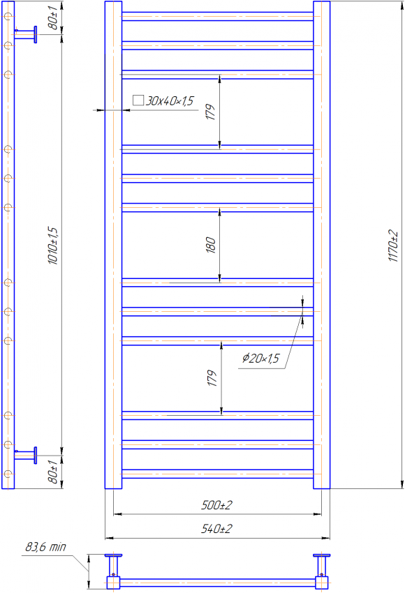 INOX Преміум Класік 1170х540/500 MARIO фото 3