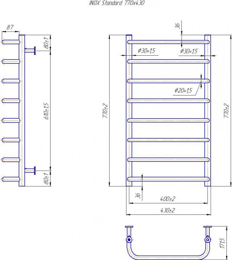 INOX Стандарт  770х430/400 MARIO