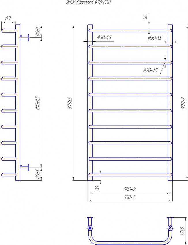 INOX Стандарт  970х530/500 MARIO
