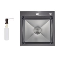 Мийка для кухні інтегрована Handmade H5050HB Decor Black PVD Honeycomb 2,5/0,5 мм LDH5050BDECPVD48369 Lidz LIDZ
