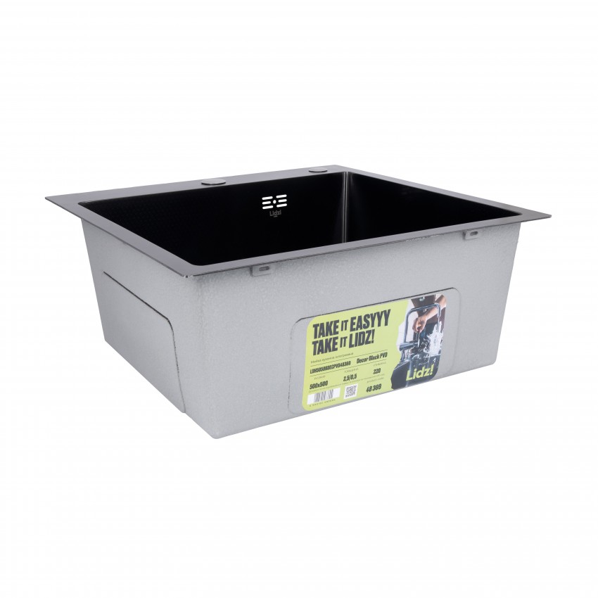 Мийка для кухні інтегрована Handmade H5050HB Decor Black PVD Honeycomb 2,5/0,5 мм LDH5050BDECPVD48369 Lidz LIDZ фото 3