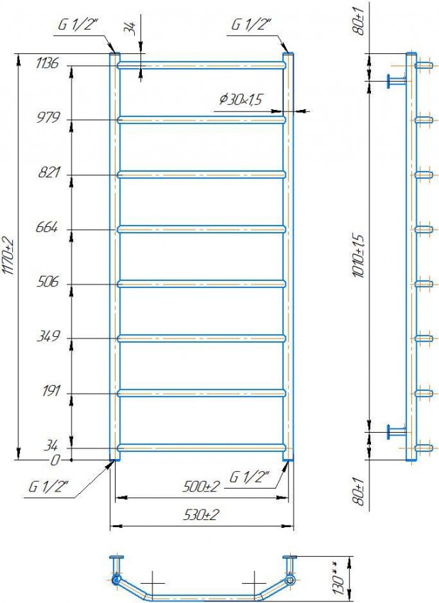 INOX Трапеція 1170х530/500 MARIO