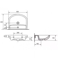 K667-105 Умивальник меблевий ARTECO 55 ONE HOLE з отвором для змішувача (картон) ( CCWS1009750001 ) (1 сорт) MITO фото 2
