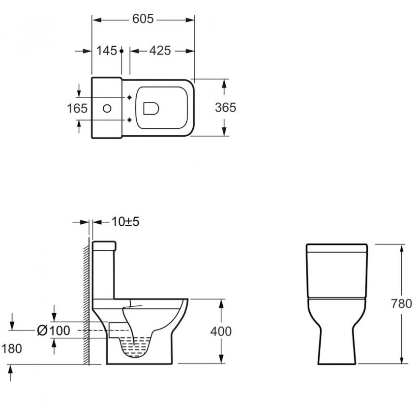 3590021 BASIC Компакт обідковий з кришкою soft-close, білий глянець (1 сорт) DEVIT фото 1