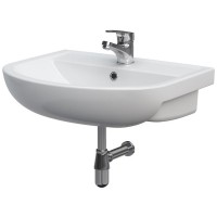 K667-104 Умивальник меблевий ARTECO 60 ONE HOLE з отвором для змішувача, з переливом, білий глянець (картон) (1 сорт) MITO