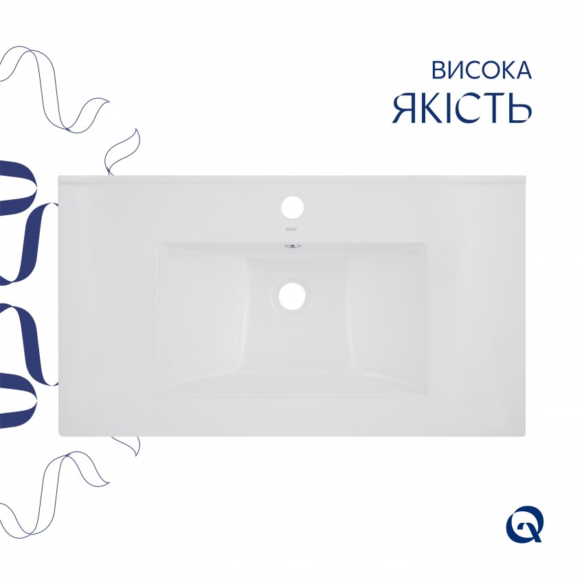 Раковина врізна меблева Albatross 820х460х180 мм, White, прямокутна, без донного клапана QT01113080CW1 Qtap QTAP фото 3