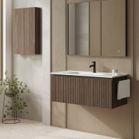 131795+126225 Тумба VORA 100 1 ящ, +   раковина біла ENZO,  WALNUT NOTE (1 сорт) ROYO